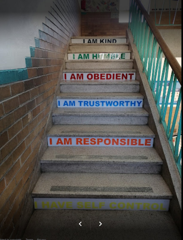 We are a values-based institution which believes in the Fear of God as the beginning of all wisdom. Some of these virtues are inscribed on our walls and staircases to be a constant reminder to our learners.
